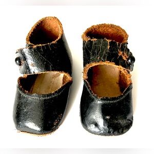 Antique Victorian Black Leather Mary Jane Children’s Shoes